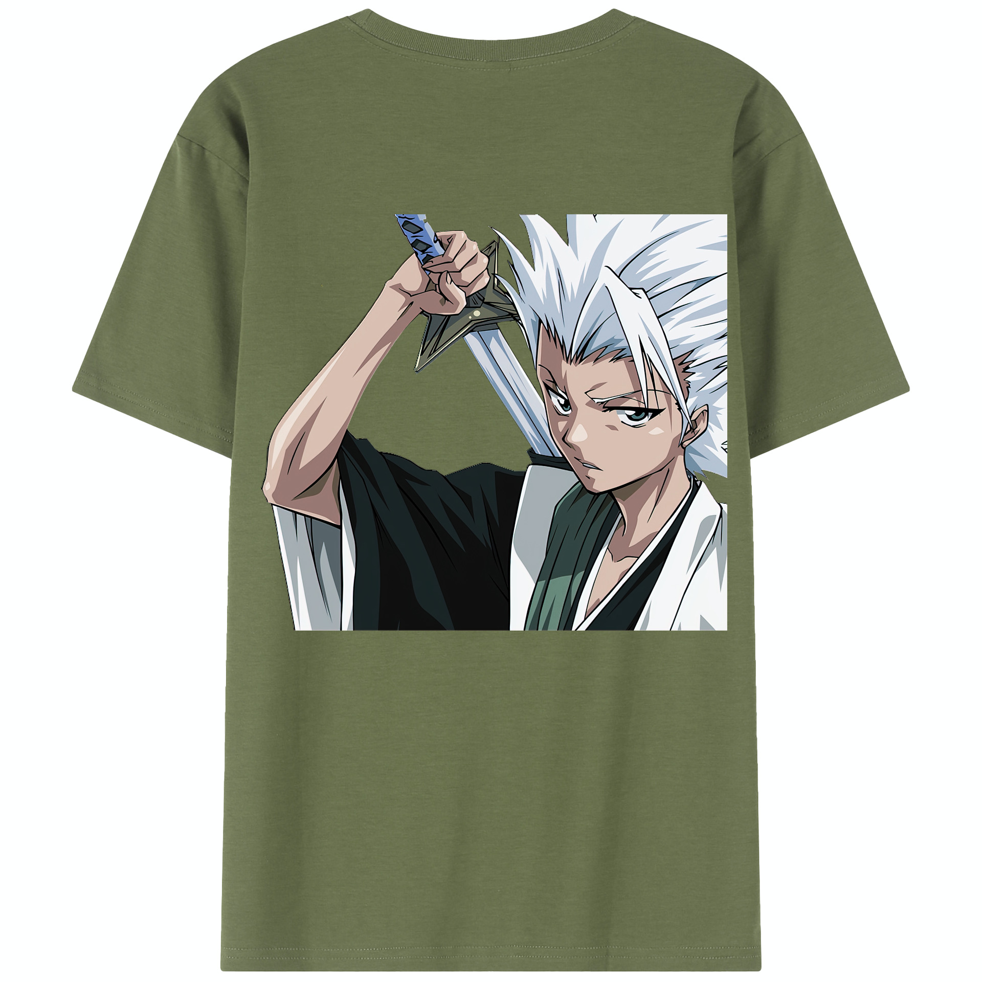 （画像用） ブリーチ 日番谷冬獅郎（ひつがや とうしろう） BLEACH Hitsugaya Toushirou 綿100％半袖Tシャツ（背面プリント）
